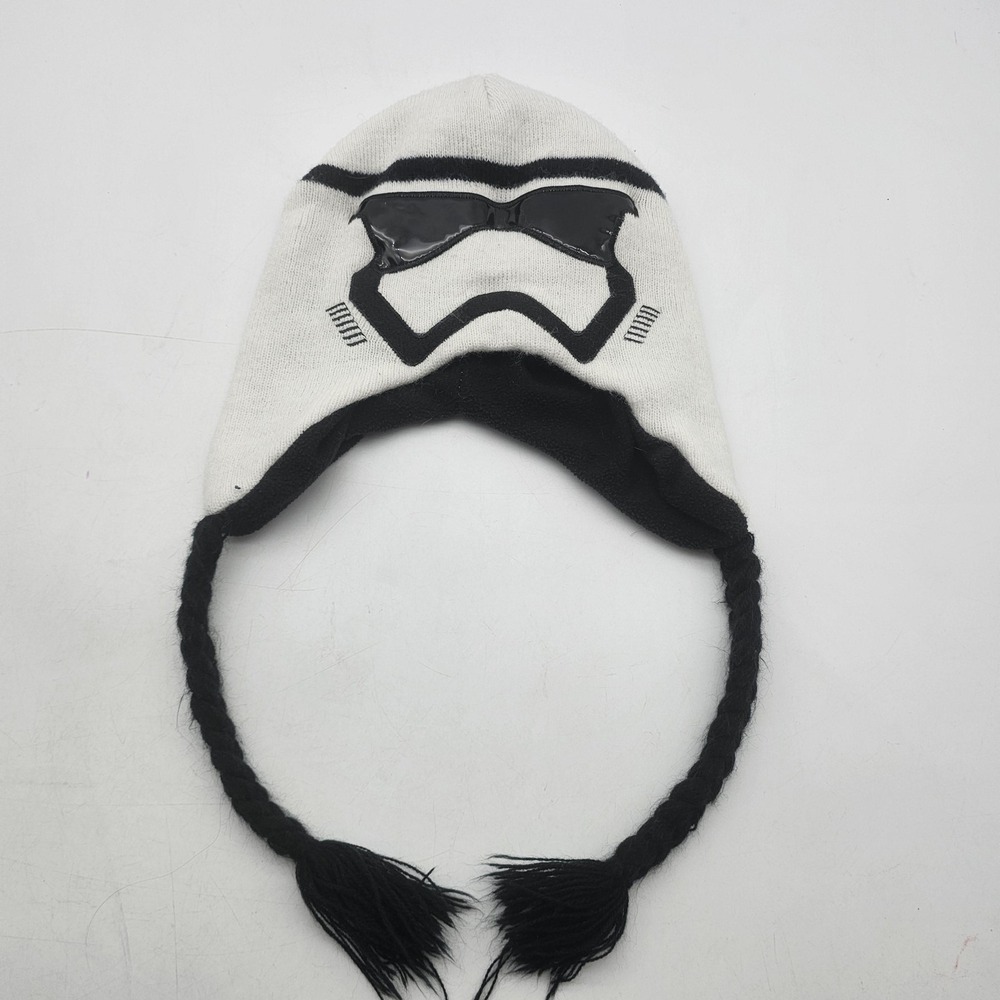 Star Wars‎ Stormtrooper Hat Trapper Boys One Size White Ear Flap Winter Tassel